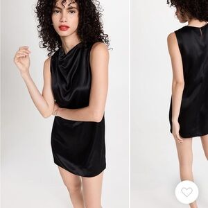 Reformation black silk mini dress